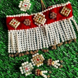 NEW Pearl and kundan studded choker set-HANDMADE